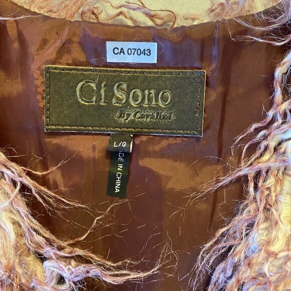 Ci Sono by Cavalini Burgundy Ombre Faux-Fur Vest Ladies Lg - Picture 4 of 14